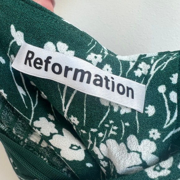 Reformation Green Floral Tempest Mini Dress Sweetheart Strappy 8 - Picture 5 of 9
